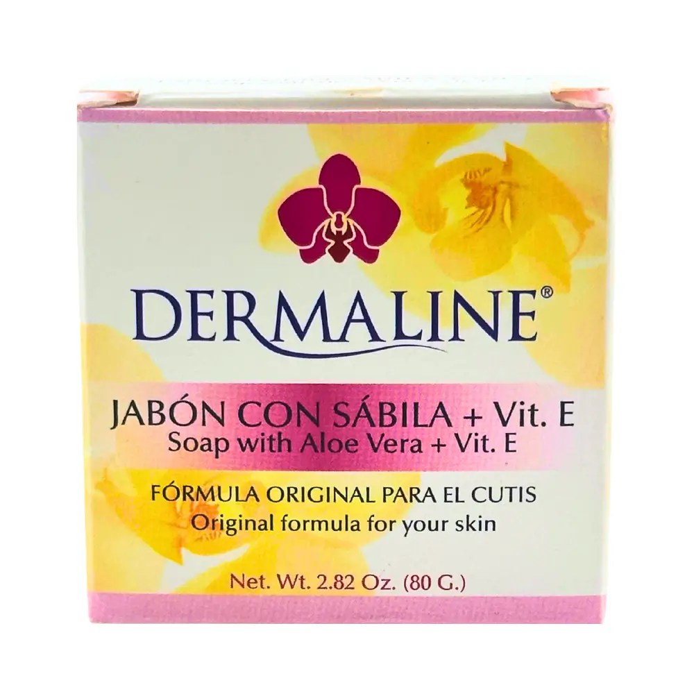 🌸 Dermaline Aloe Vera + Vitamin E Soap – Gentle Facial Bar for Glowing Skin (2.82 oz / 80 g)