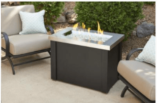 Stainless Steel Providence Rectangular Gas Fire Pit Table
