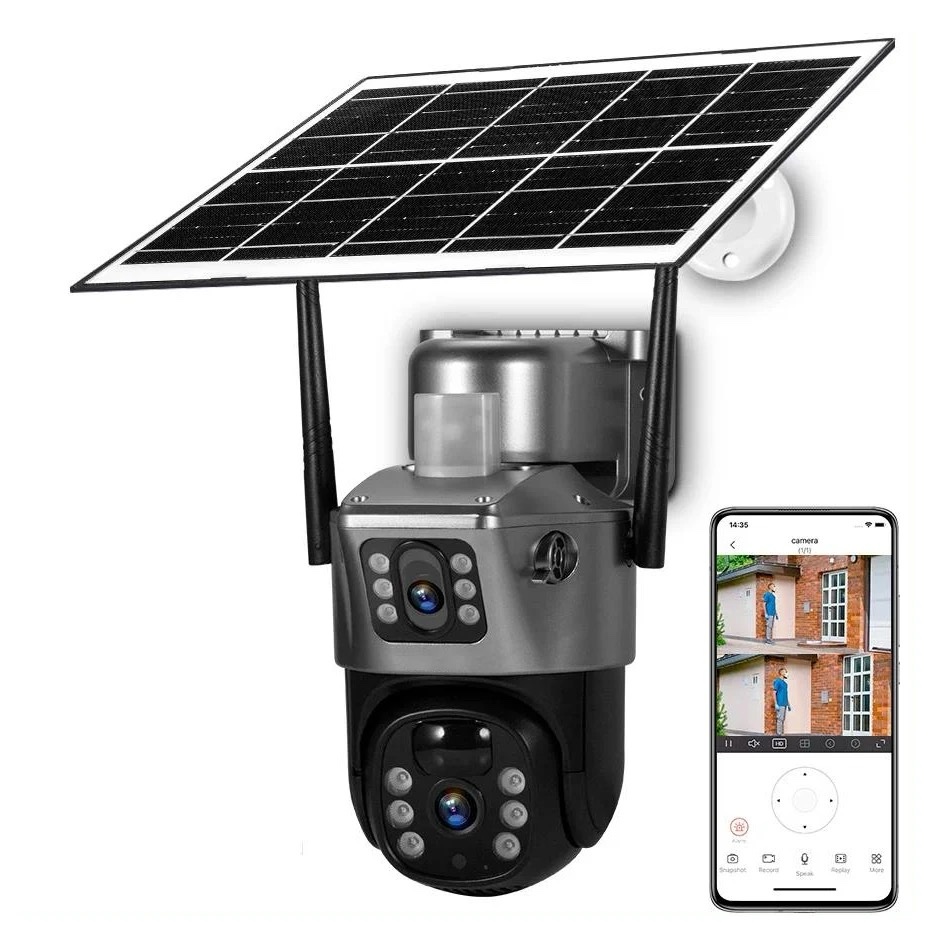 KERUI 4MP Solar Camera 4G Wifi Network Camera Indoor Solar Motion Detection Dual Lens Solar Camera Outdoor Surveillance CCT