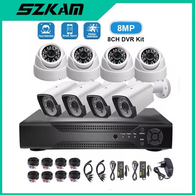 8CH 5MP AHD DVR Kit CCTV Camera Set System Full HD TVI AHD CVI IP 4CH 5Megapixel Video Surveillance Outdoor Security Email Alarm
