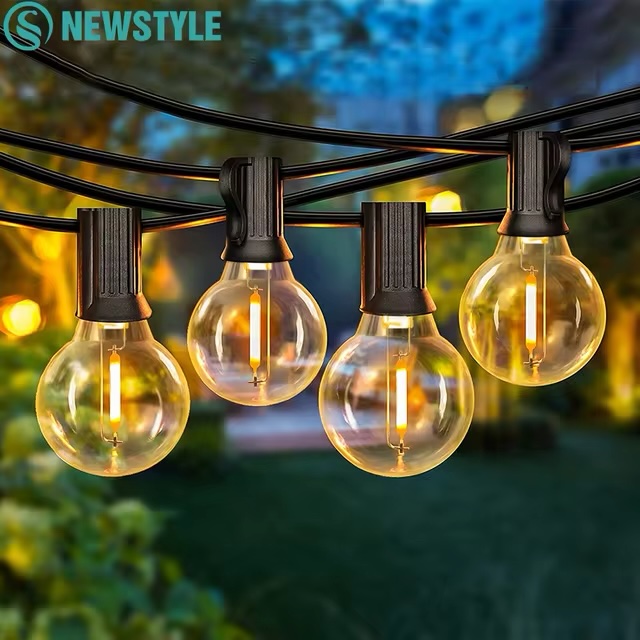 LED G40 Ball String Lights Shatterproof Waterproof 220V Outdoor Garden String Lamp Terrace Garden Pub