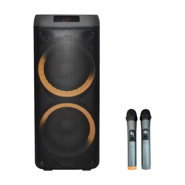 Double 8 inch speaker with amplifier flame flash light home theatre system B L Karaoke sound speaker
