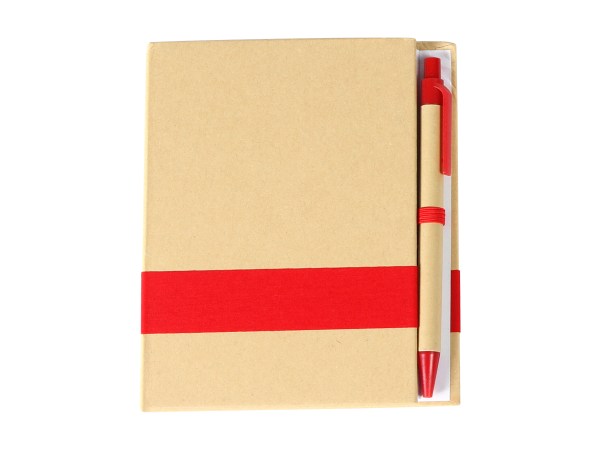 LIBRETA ECOLÓGICA ROJO LB-033R ( LB-033 / LB033 / LIBRETAS,ECOLÓGICAS,CON BOLÍGRAFO )