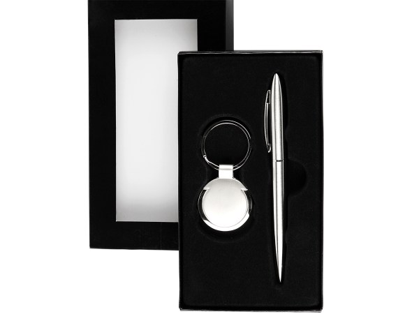 SET DE LLAVERO CON BOLÍGRAFO CONDESA PLATA ST-006 ( ST-006 / ST006 /  )
