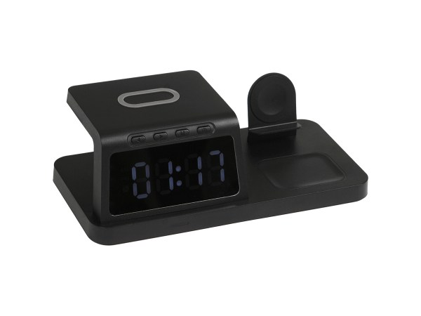 RELOJ DE ESCRITORIO ARANNO NEGRO TH-195N ( TH-195 / TH195 / CARGADORES Y POWER BANK,PARED Y ESCRITORIO,OFICINA )