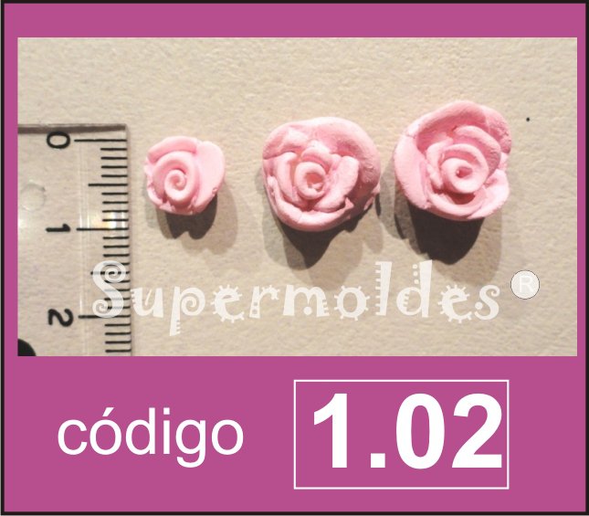 Rosas mini 3u  0.7 / 1 / 1.3 cm