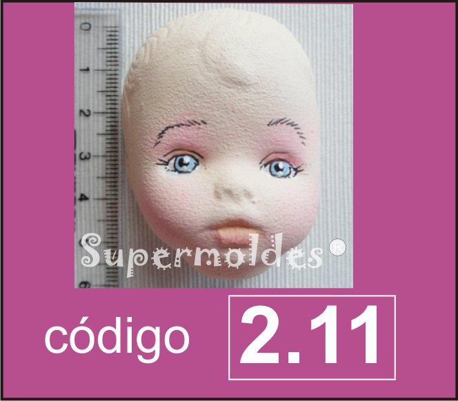 Cara de Bebe con pelo boca cerrada 5 cm alto