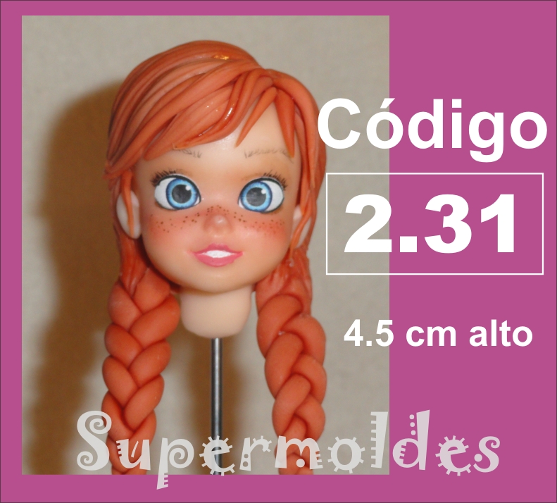 Cara de mujer tipo  Anna y otras 4,5cm alto