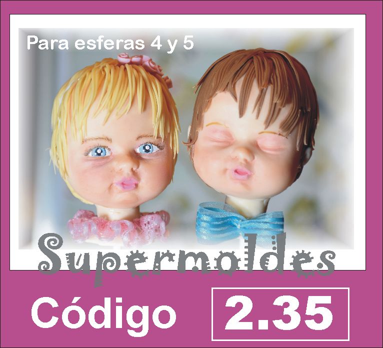 Cara de bebe con ojos cerrados/abiertos  para esferas N 4 y 5