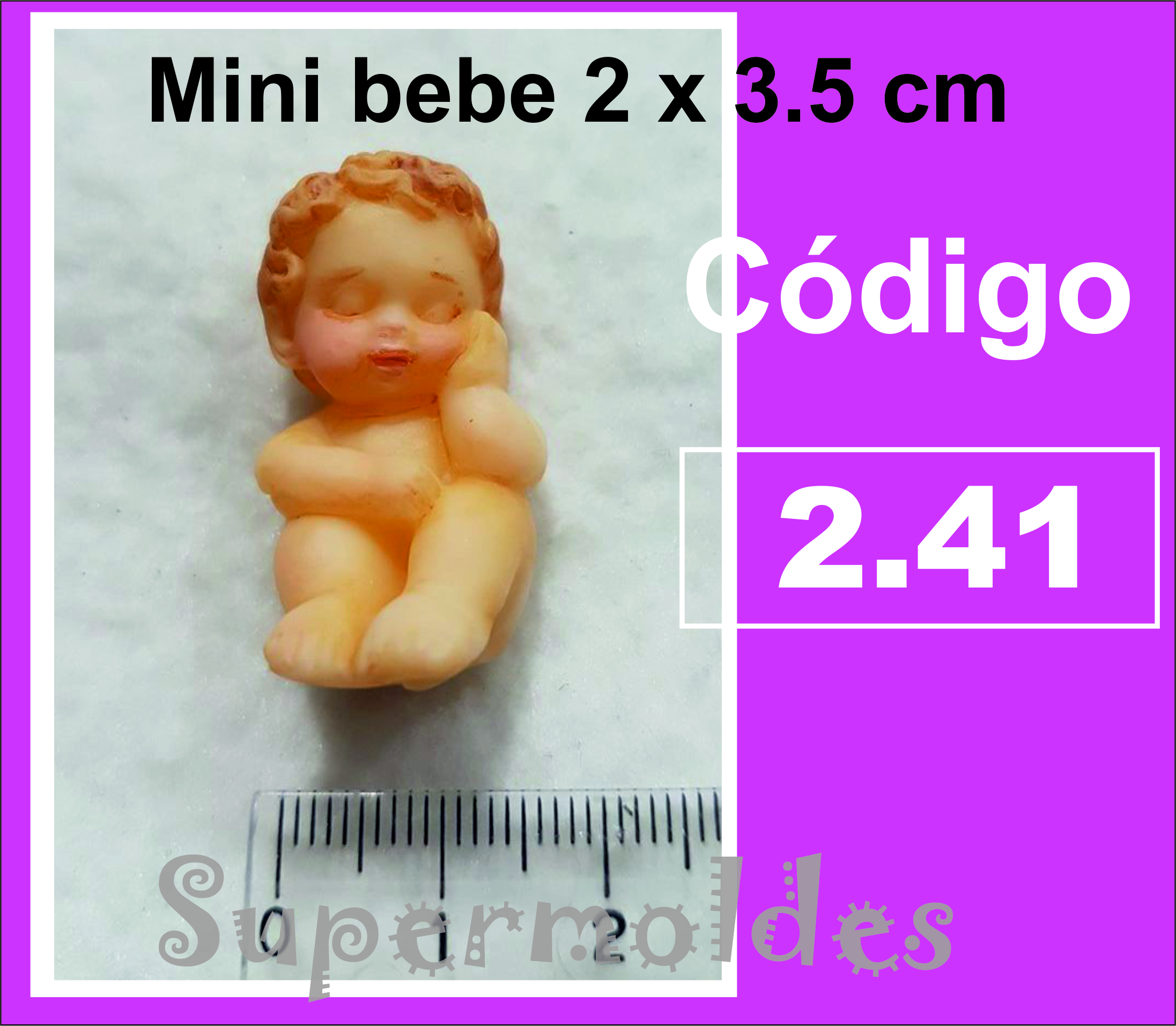Bebe mini sentado 1 mano en cara 2x3,5cm