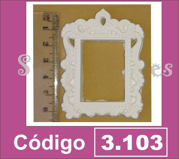 Marco rectangular 5 x 6,5cm con pico central