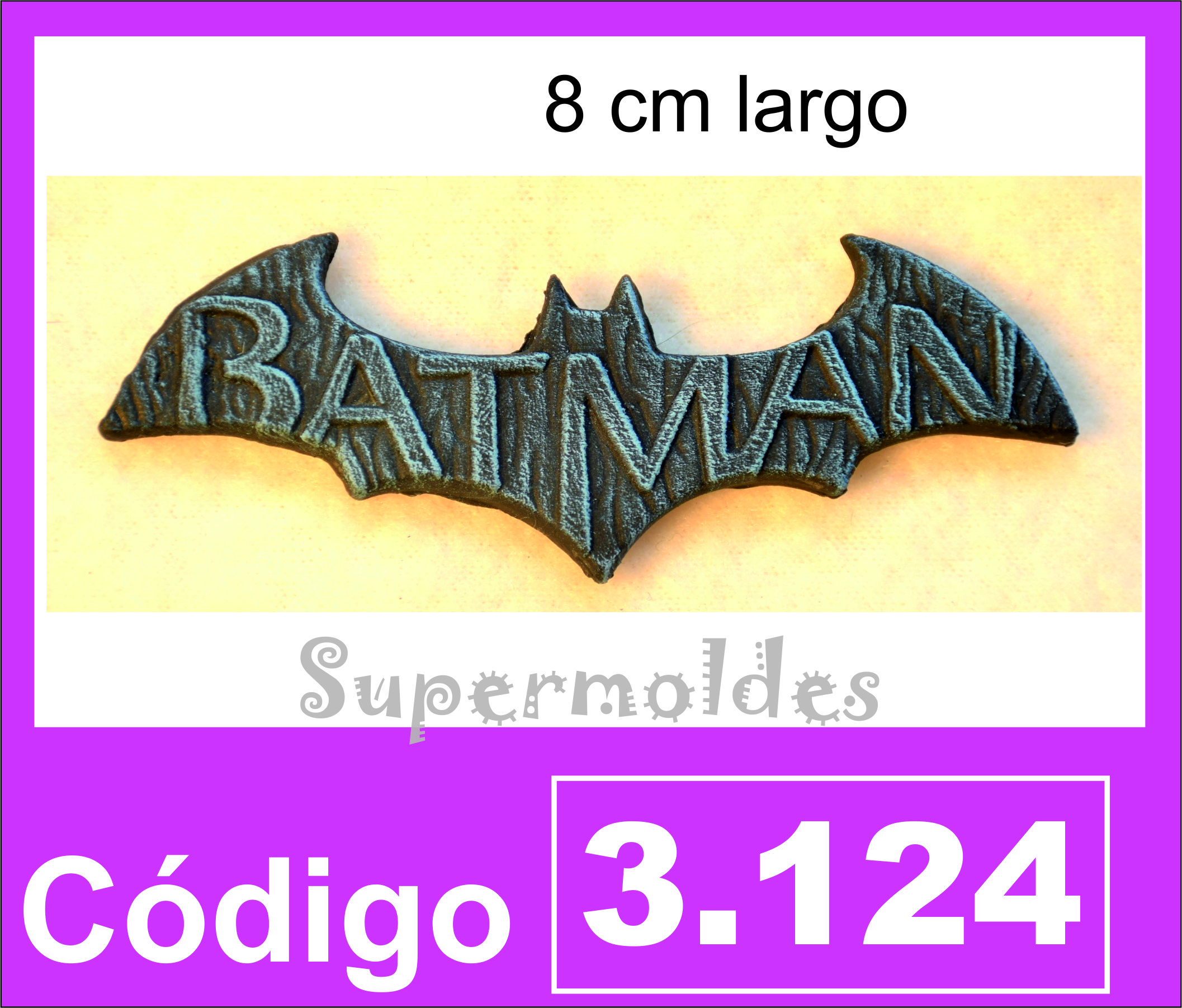 Logo murcielago con la palabra Batman 8cm
