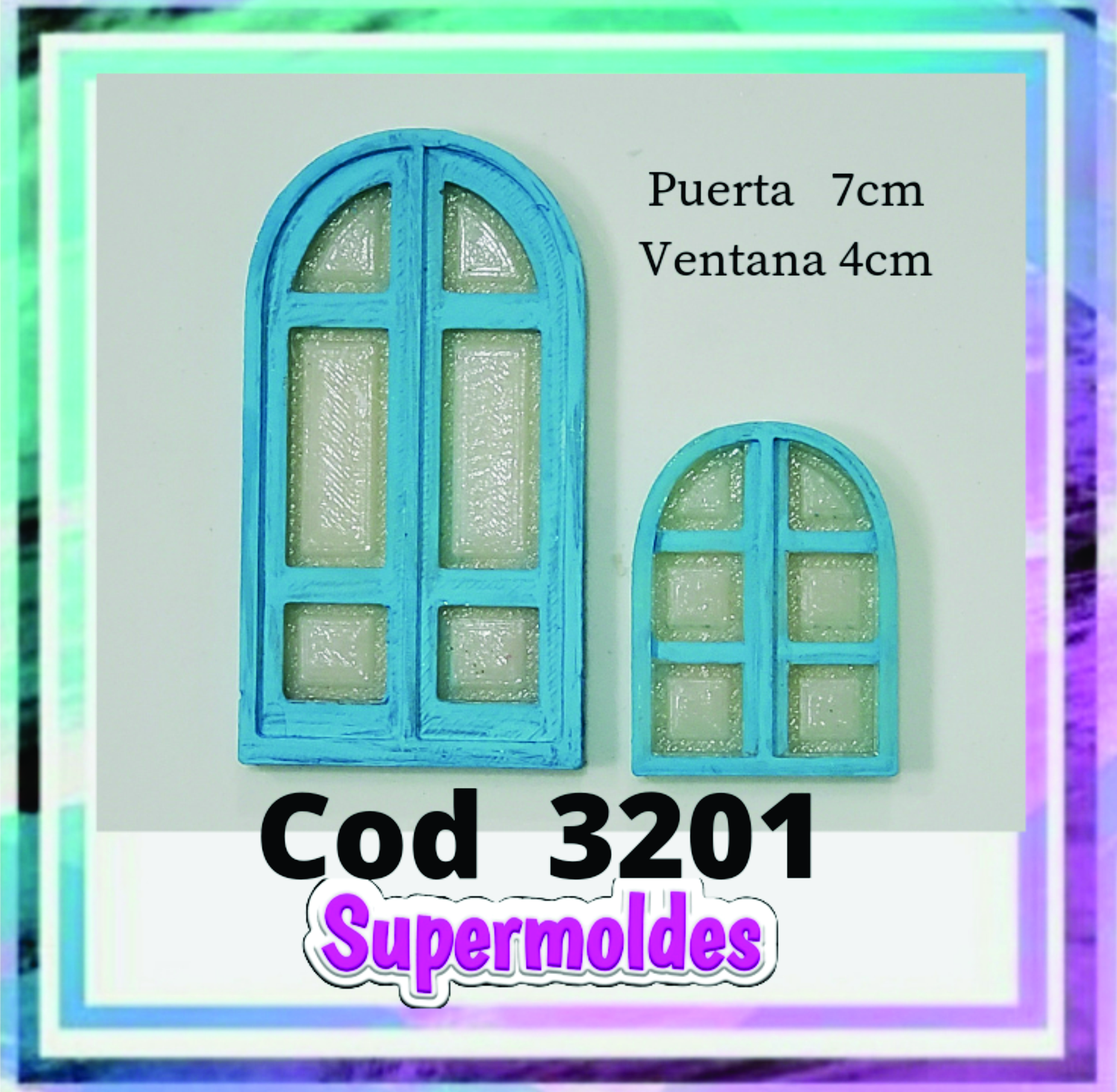 Puerta+ventana con arco 7 y 4 cm