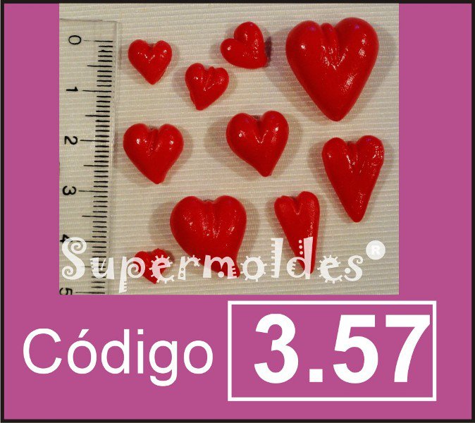 Corazones x 10 u desde 0,5 a 2,2cm