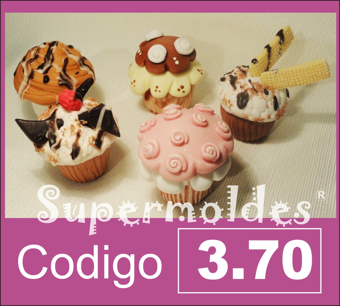 CUPCAKE 3D COMBINABLE ( base y surtido de cremas con accesorios)