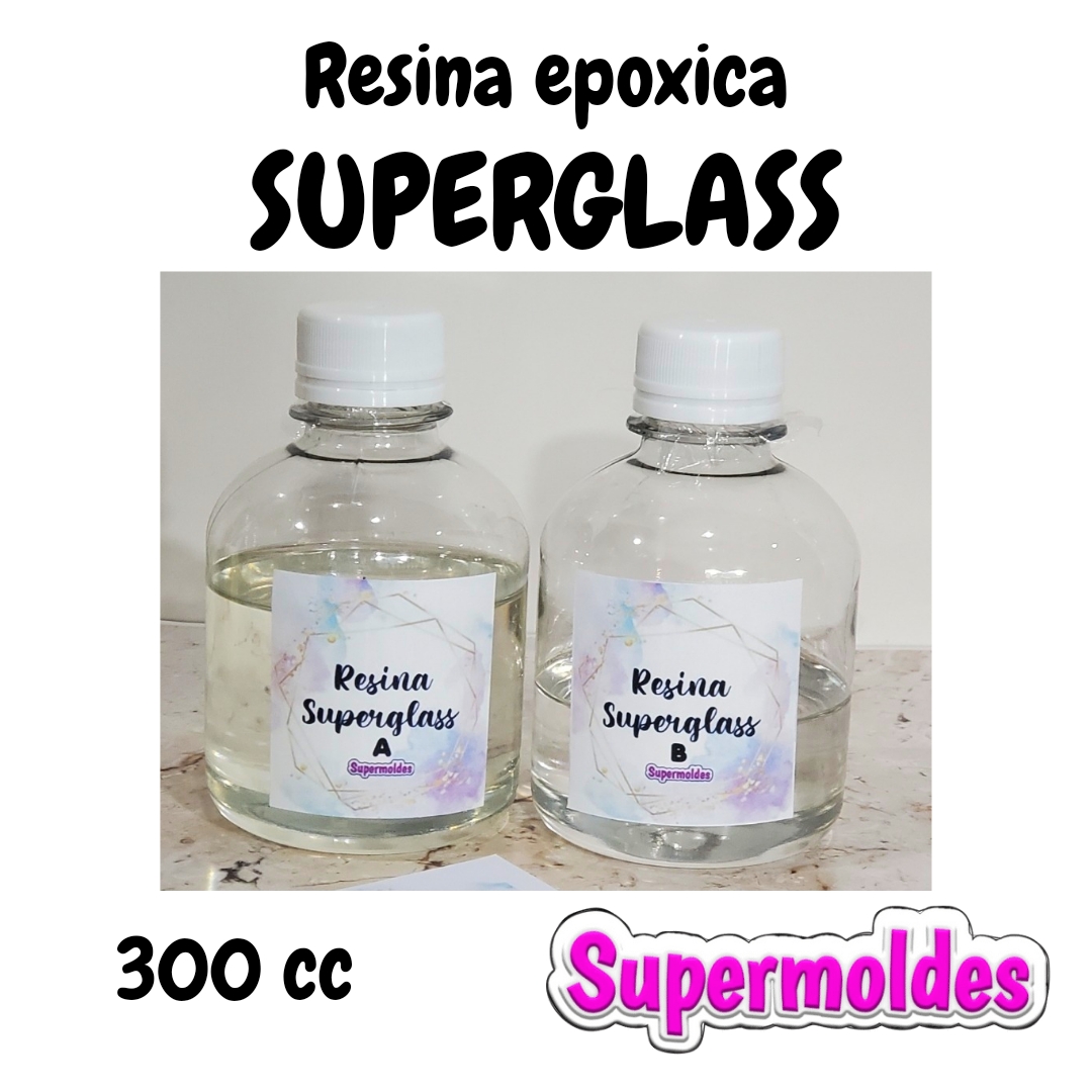 Resina epoxica SUPERGLASS 300cc (epoxica cristal)  200A + 100B