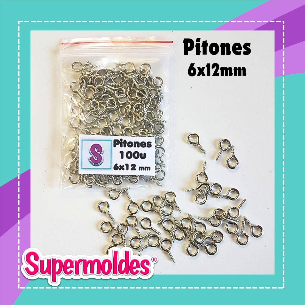 Pitones para llaveros niquelado x 100u chico