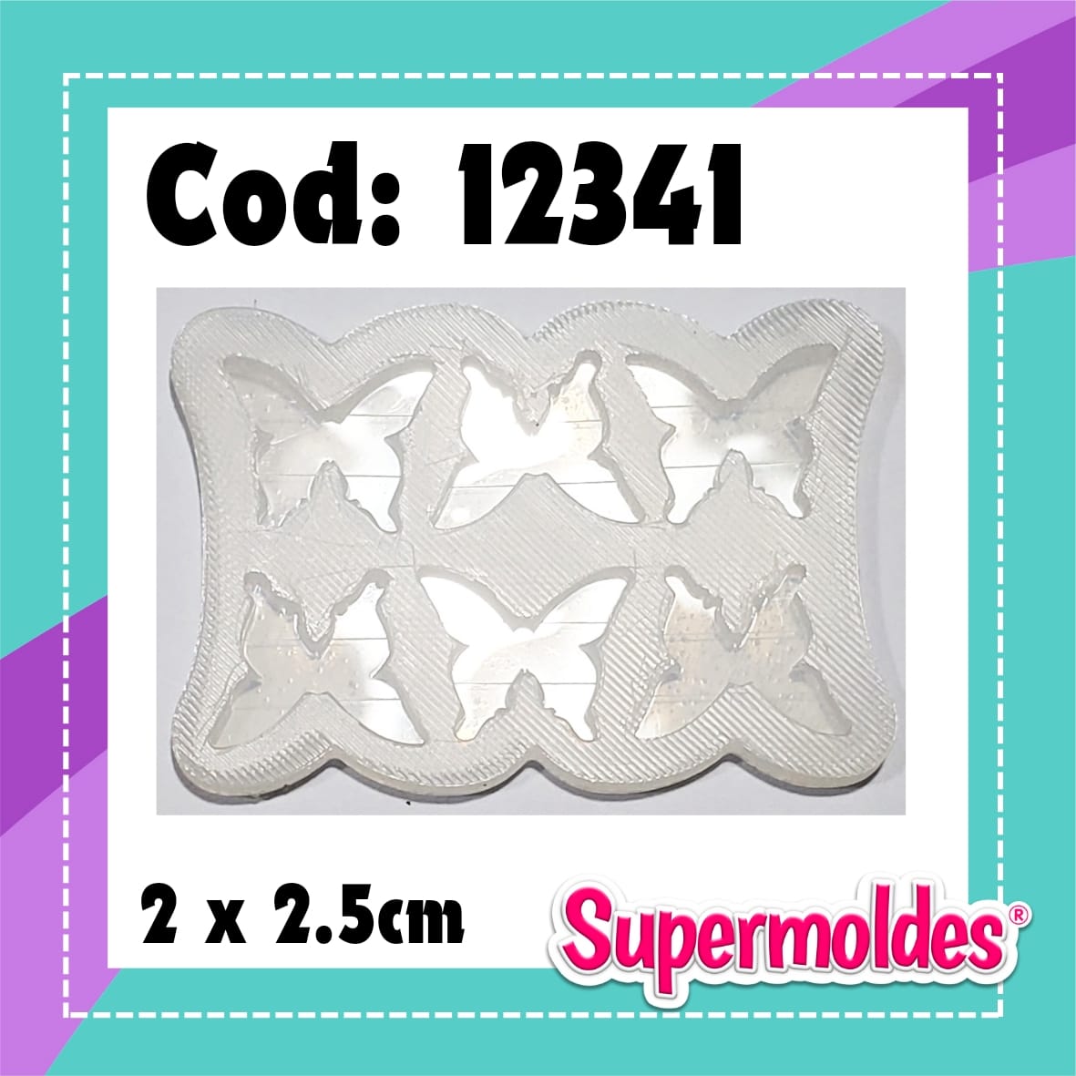 Molde de escarapelas 6u de mariposas 2 x 2.5 cm