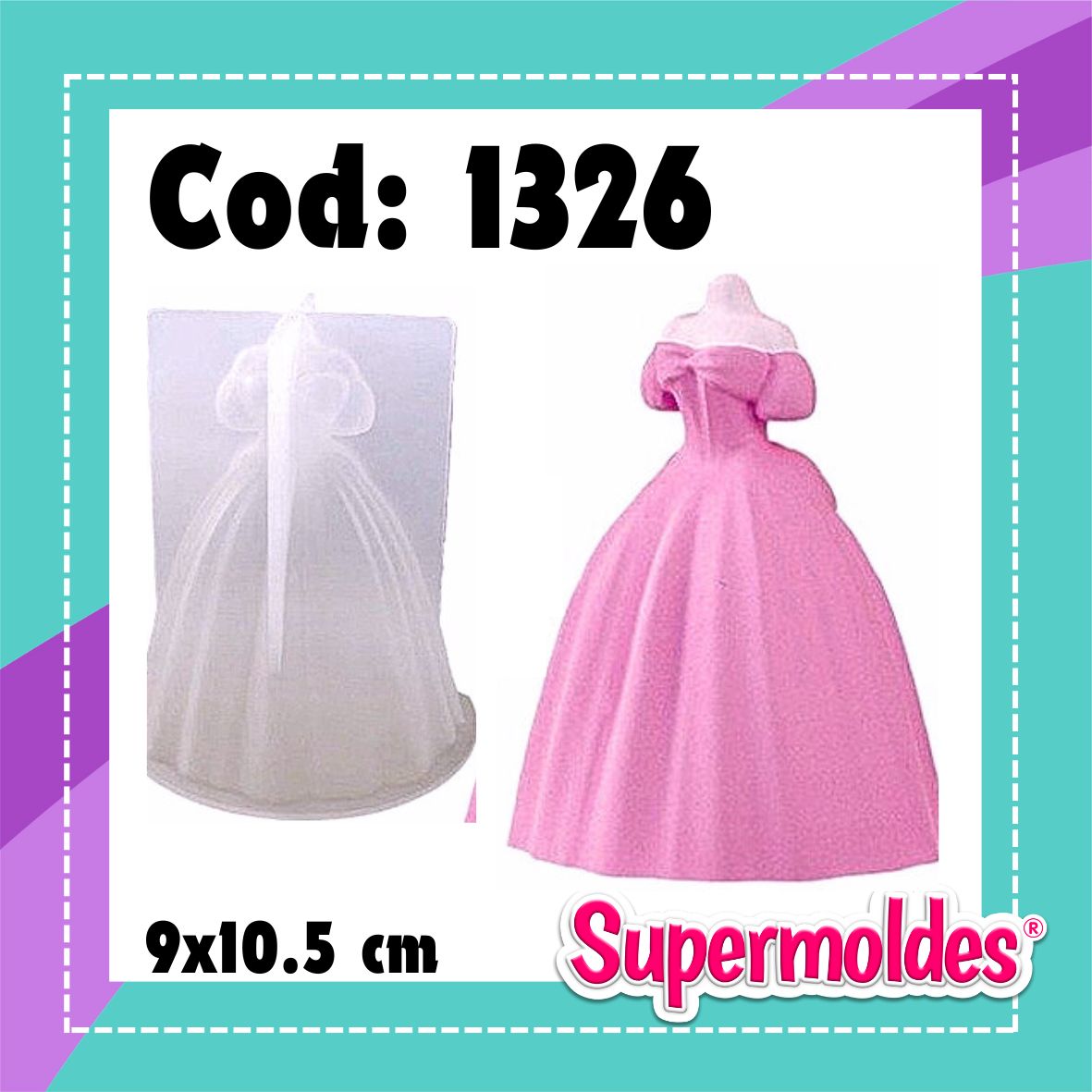 Vela Vestido princesa 9x10,5 (chino)
