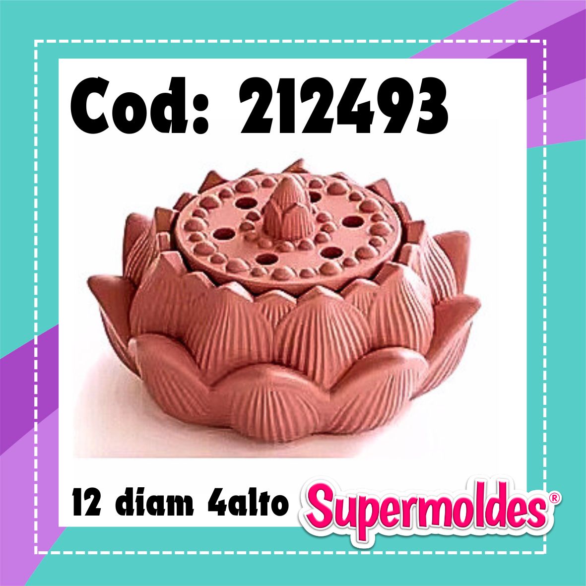 Flor de loto con tapa 12 cm de diam 4 cm alto. Portavela alhajero compotera caramelera cuenco sahumador (chino)