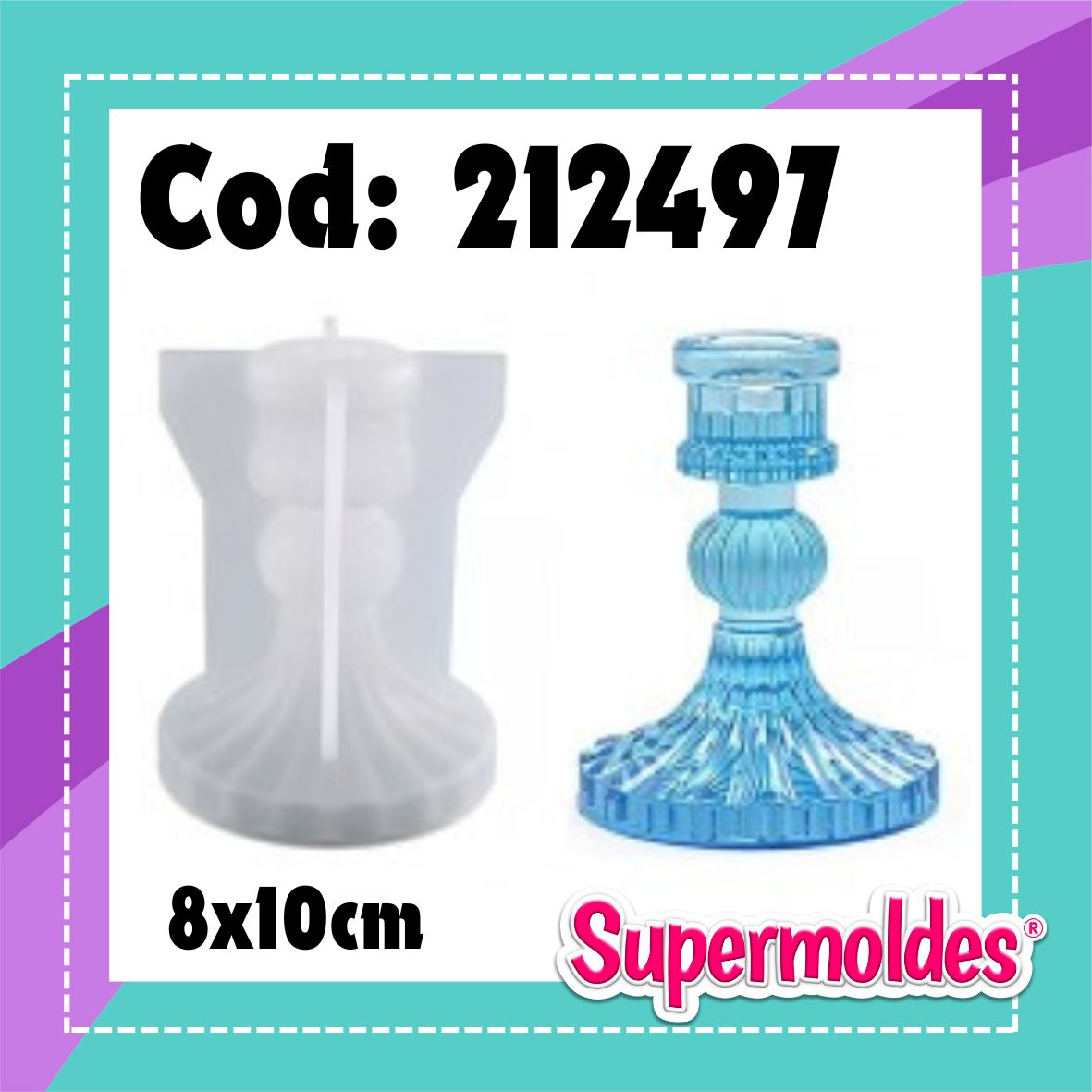 Candelabro para vela alta  10 alto 8cm base ( chino )