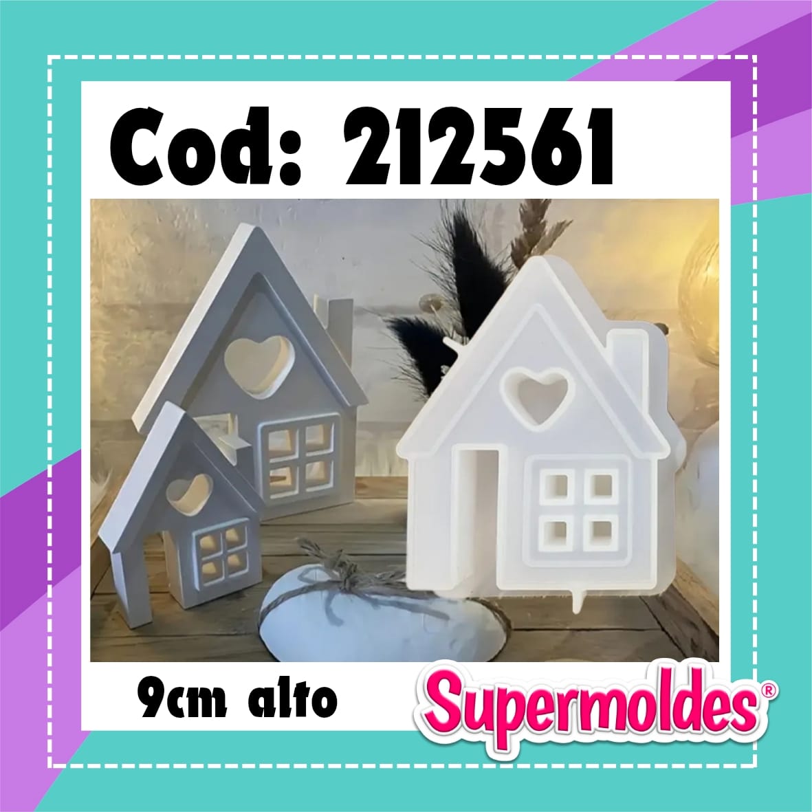 Casita con ventanas y corazon 6,5x9cm 2cm prof (chino)