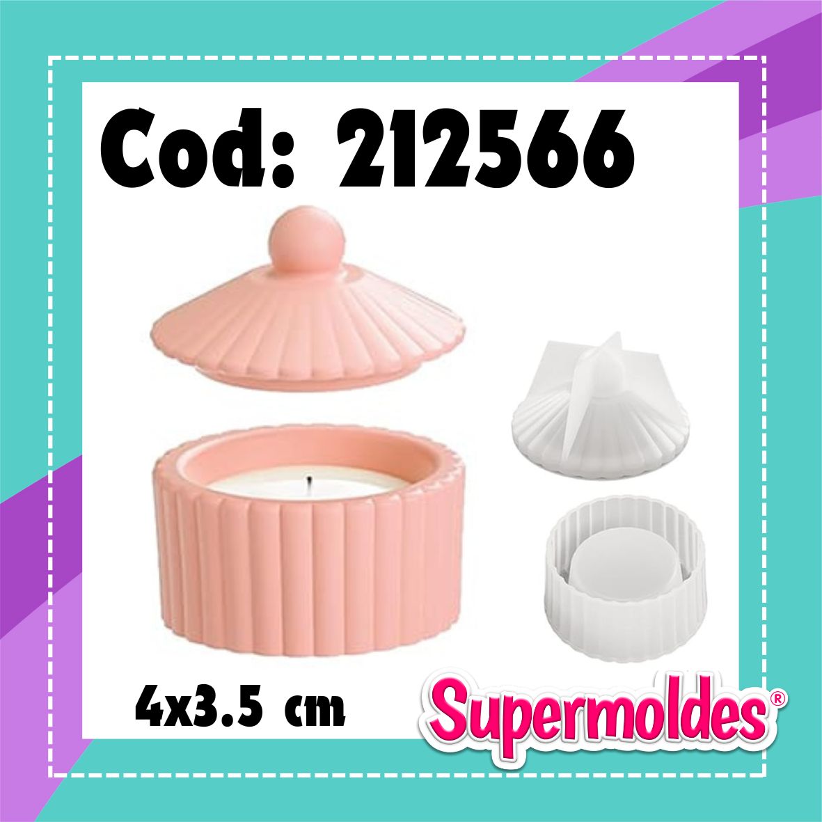 Mini caramelera rayada con tapa 4diam 3,5 alto (chino)