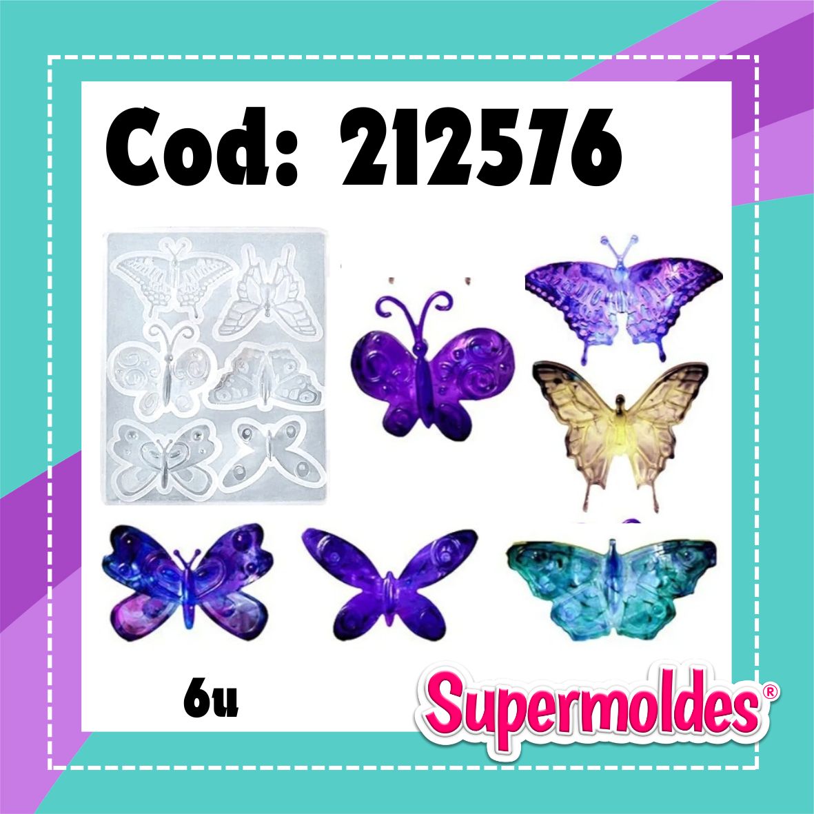 Mariposas con diseño chicas 6u 2,5 a 4,5 cm (chino)