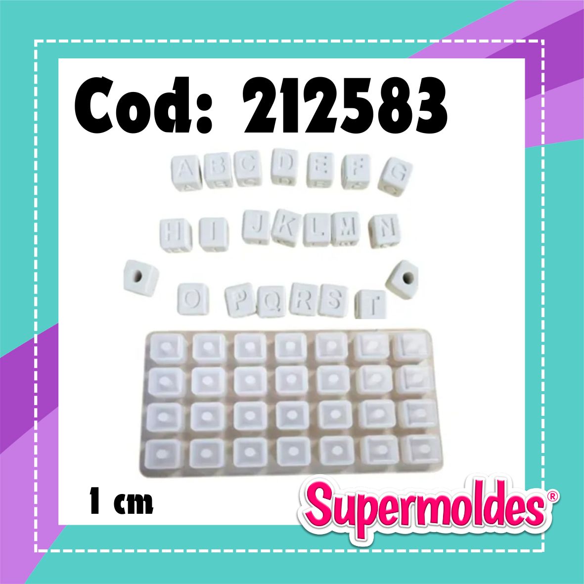 Abecedario en cuentas cuadradas 1cm pasante (chino)