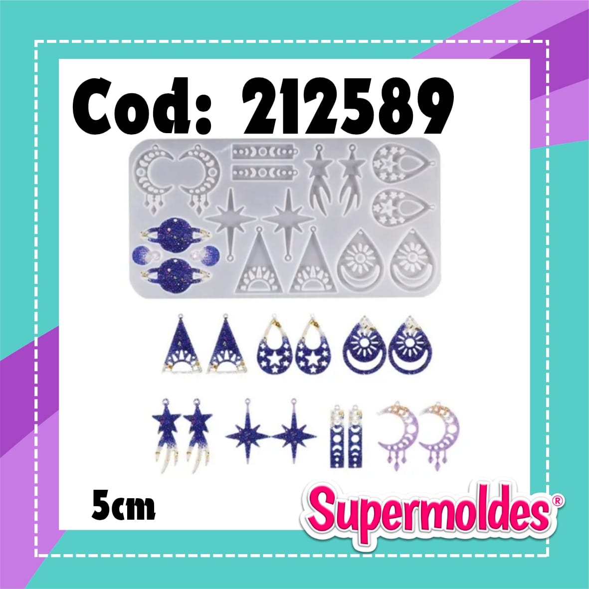Aros grandes x 9 pares holisticos 5cm (chino)