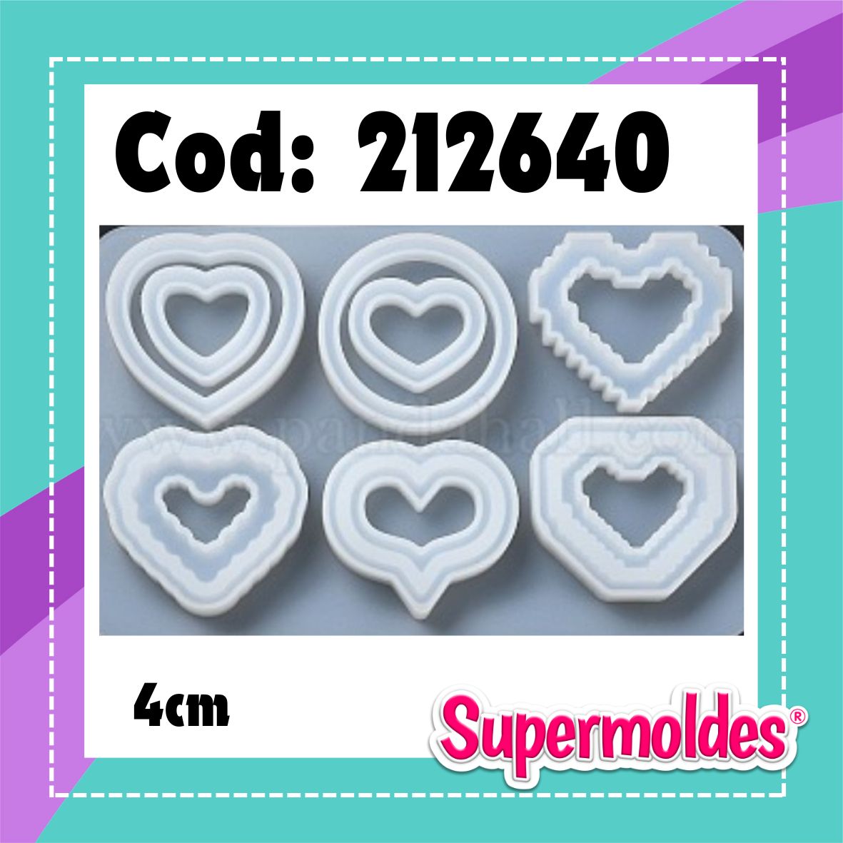 Corazones 6u surtidas shakers 4cm (chino)