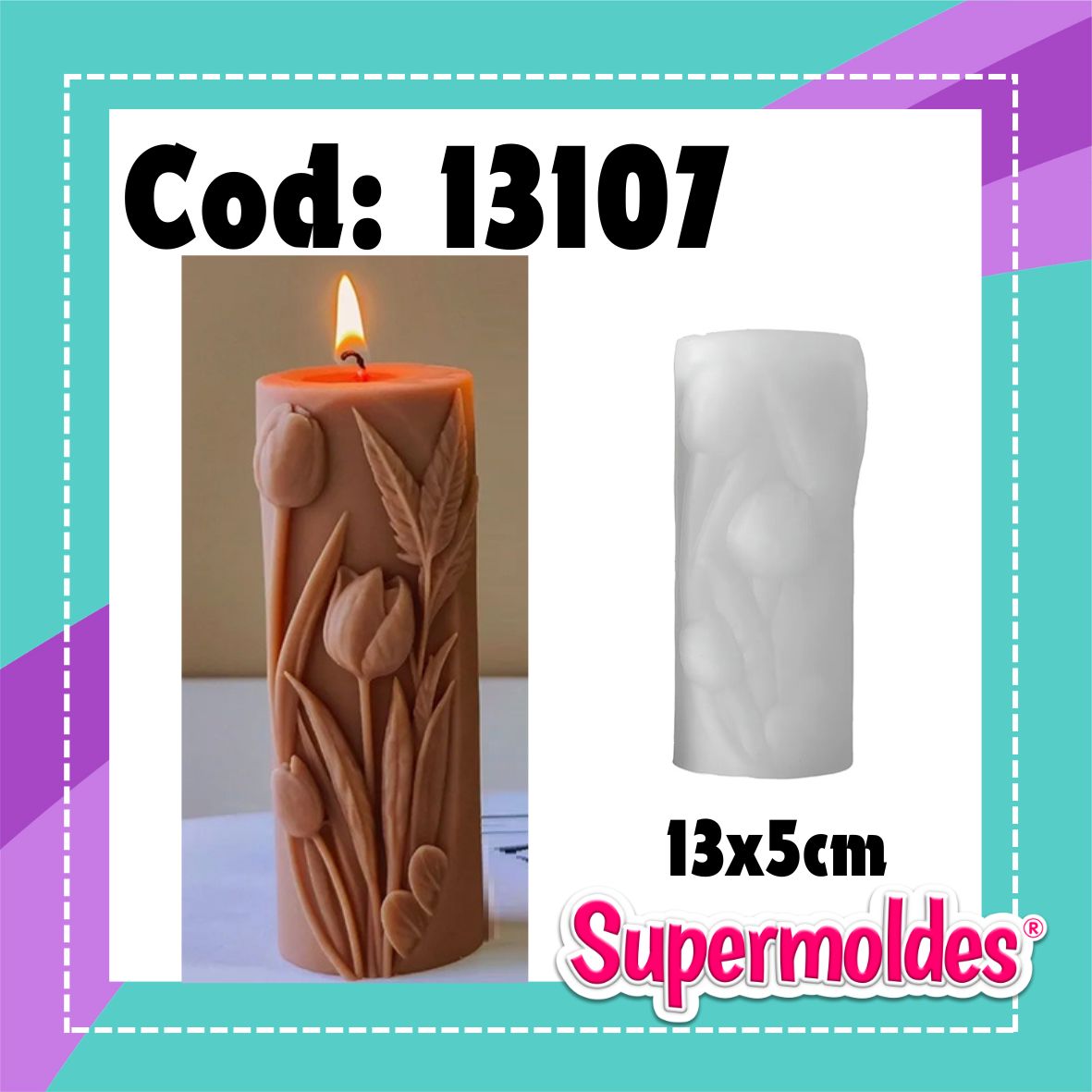 Velon alto de tulipanes 13x5cm (chino)