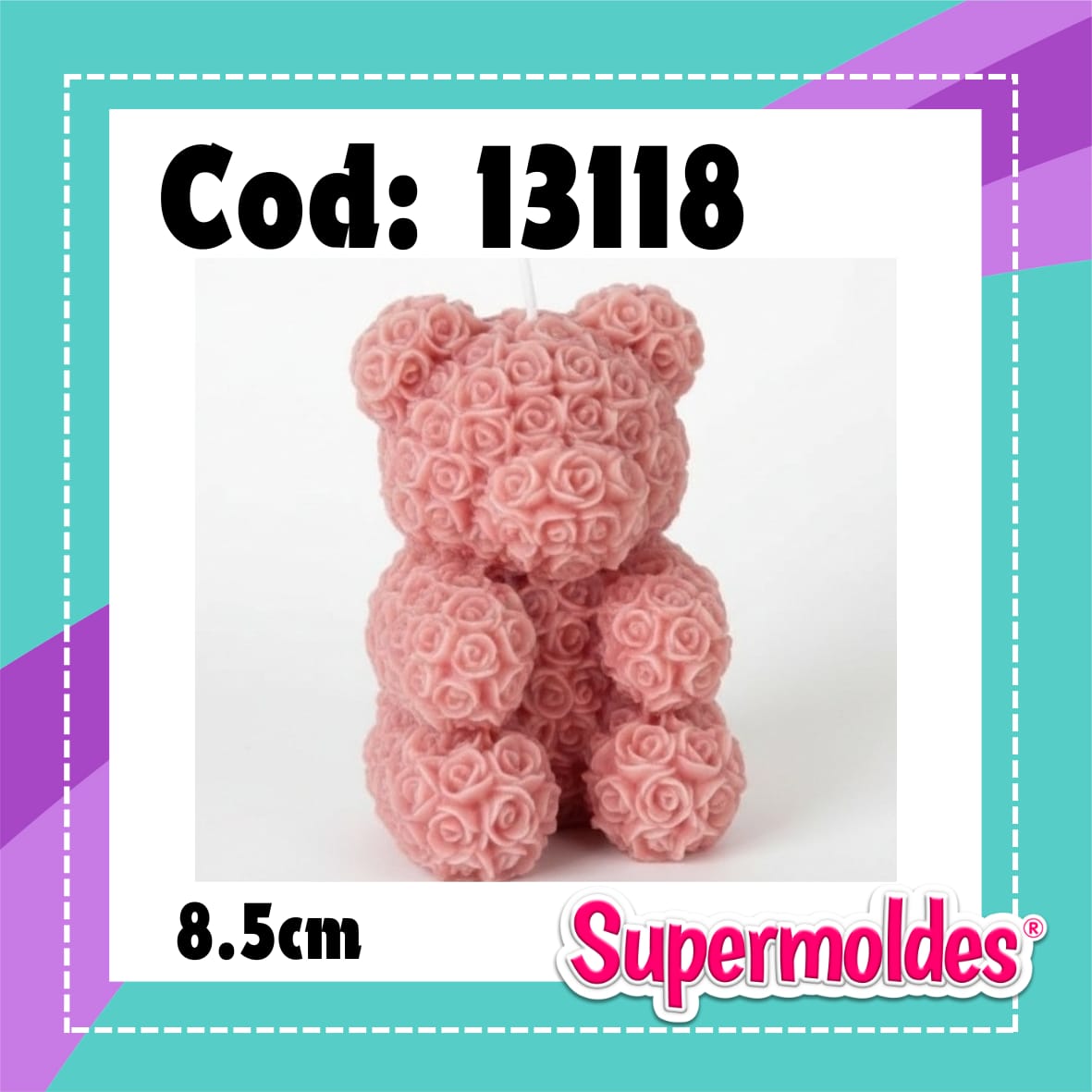 Molde de oso de rosas 8,5cm alto (chino)