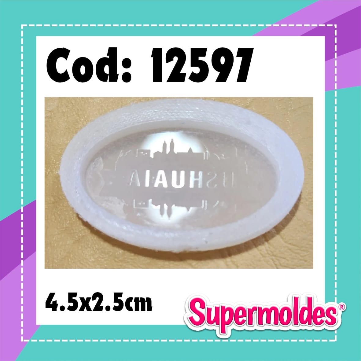 Logo de Ushuaia en Ovalo 4,5x2,5cm 4mm esp
