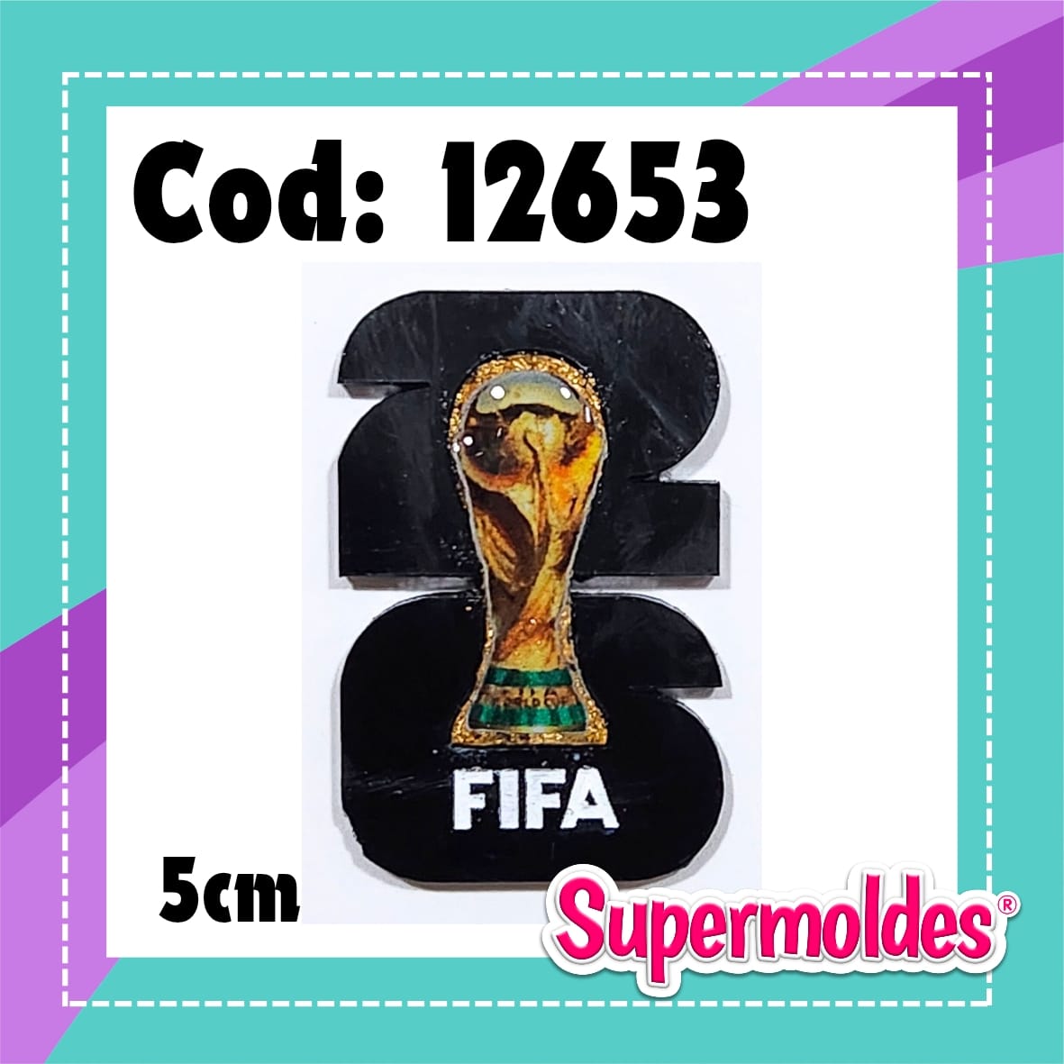 Logo MUNDIAL FIFA 2026 con relieve 5cm de alto 4mm espesor