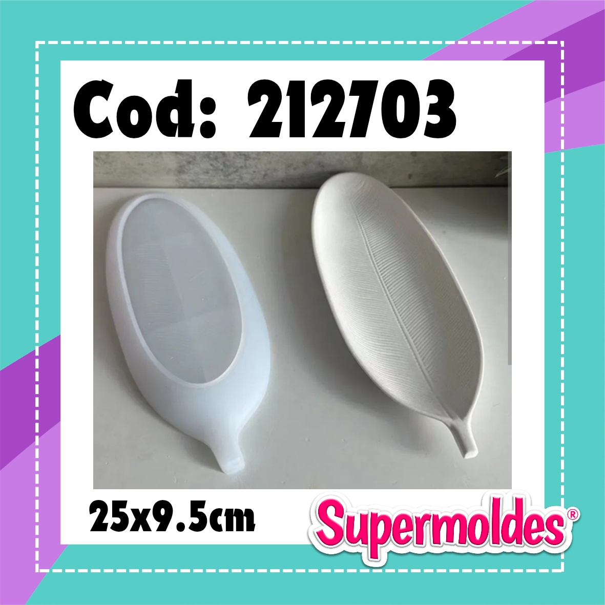 Bandeja de hoja alargada nervada 20cm x 9.5 cm (chino)