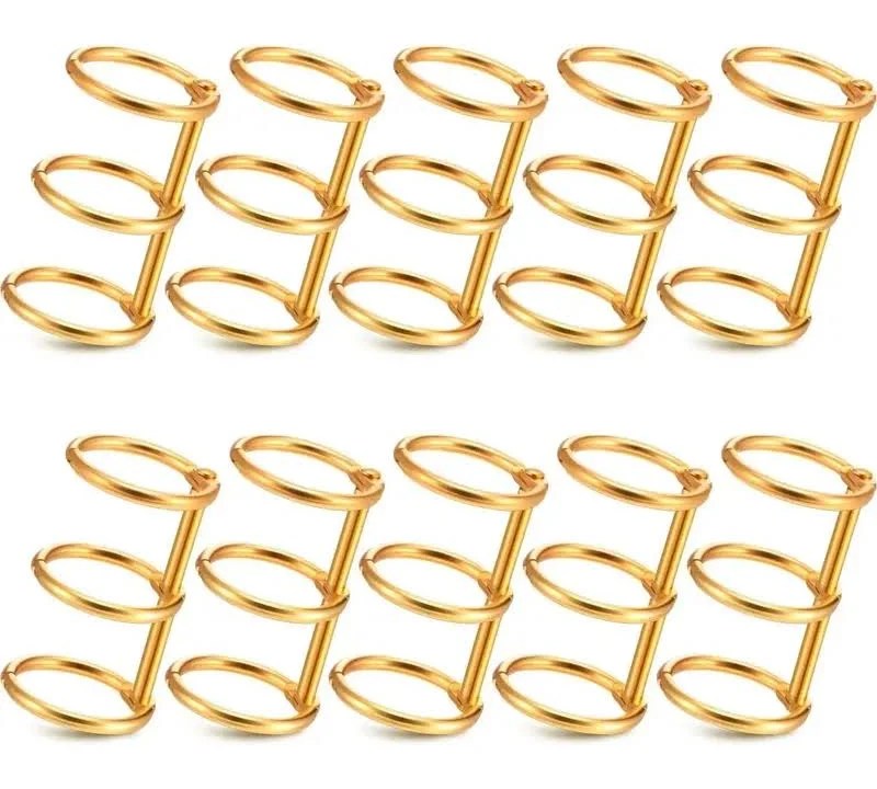 Ganchos DORADOS TRIPLES 2.5cm diametro 100u metalicos