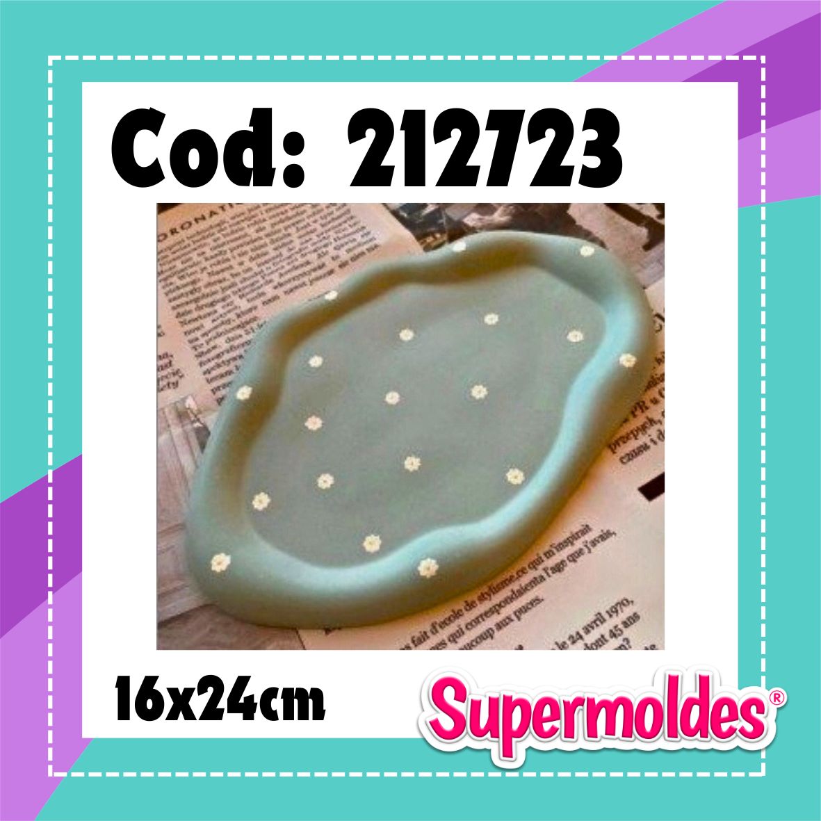 Bandeja irregular con bordes redondeados 16x24cm (chino)