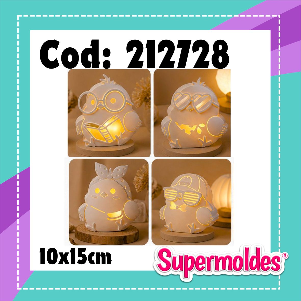 Luminarias de pajaritos 4u 10x15cm (chino)