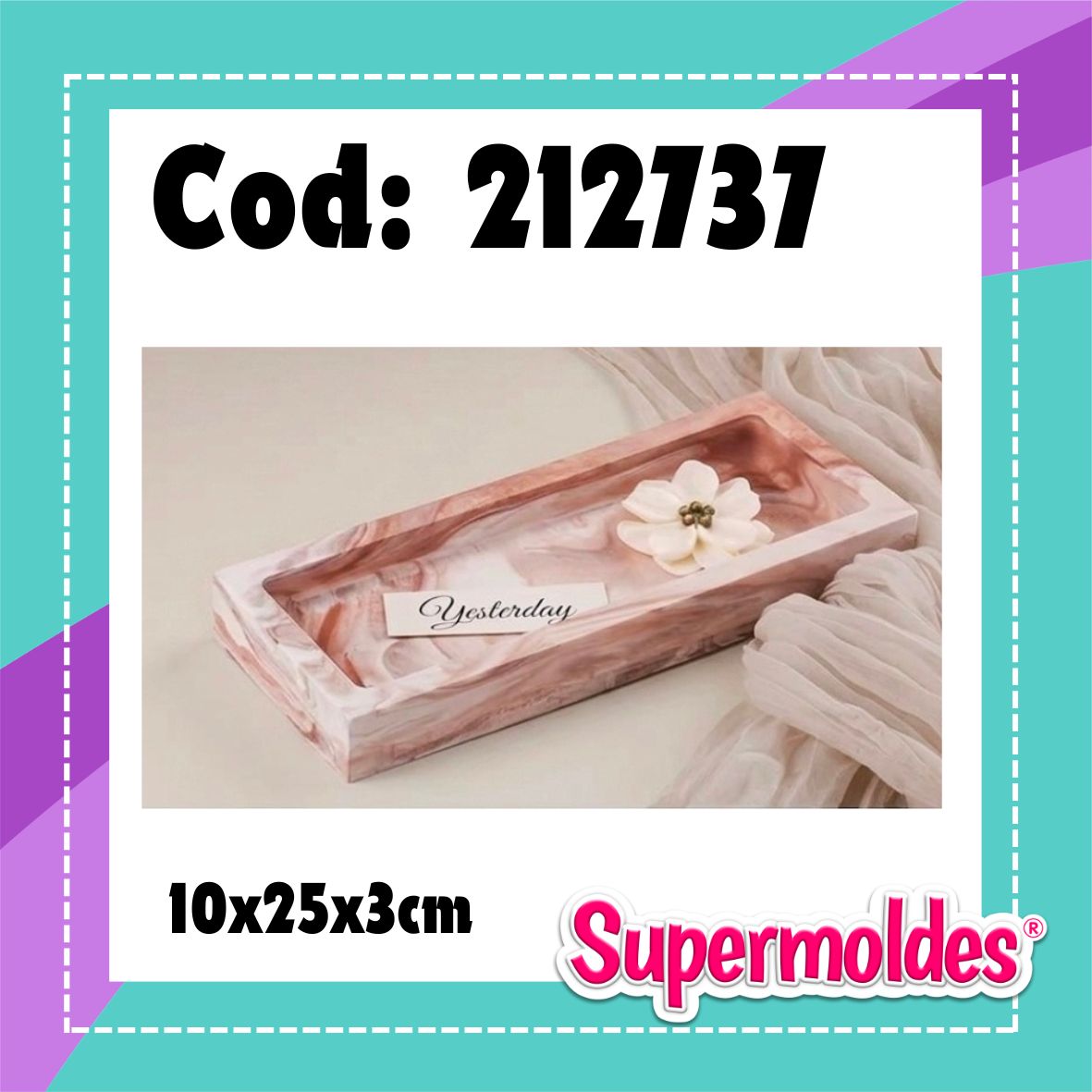 Bandeja rectangular con borde , cuenco, alhajero 10x25x3cm (chino)