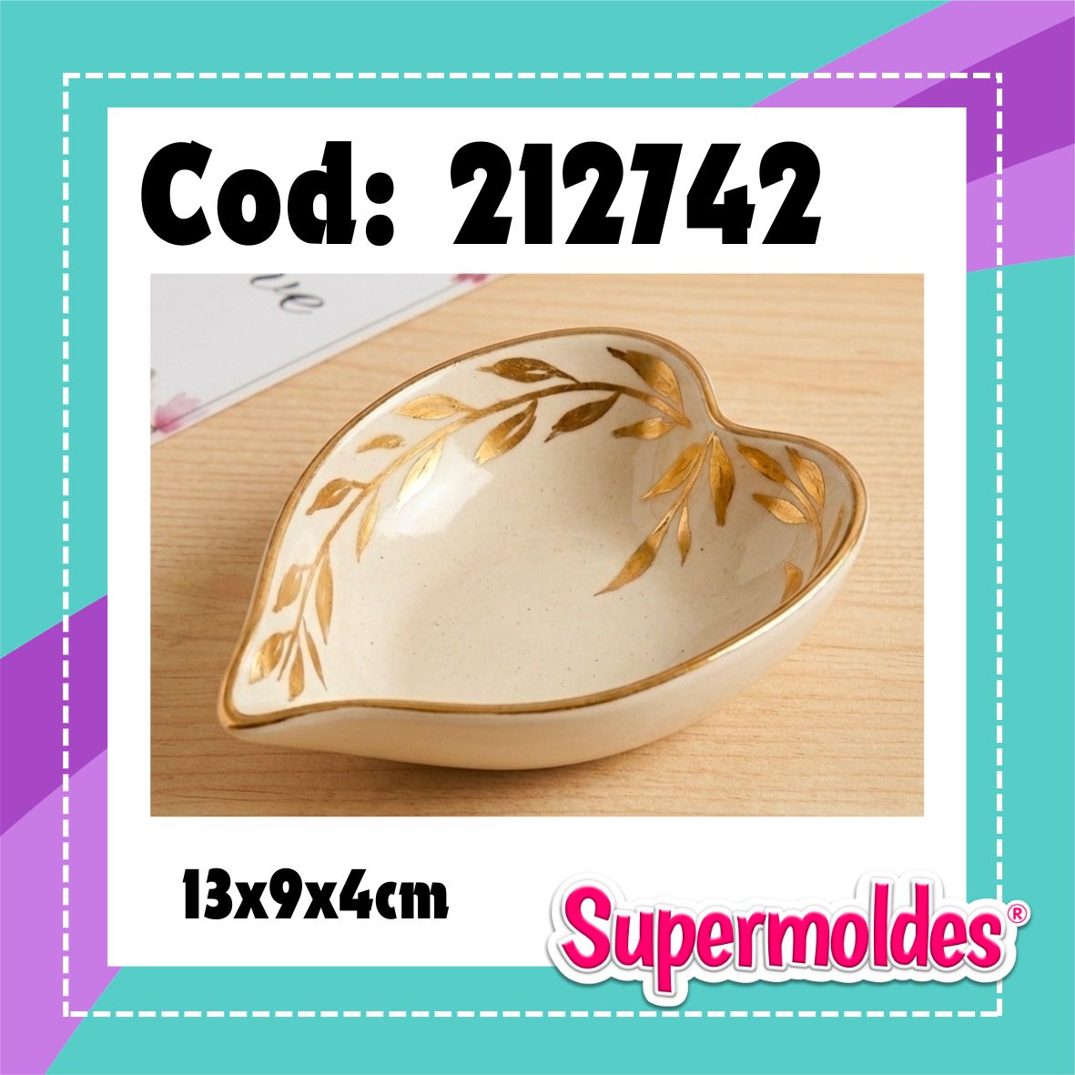 Bandeja hoja lisa profunda  13x9x4cm compotera, caramelera, jabonera, portavela (chino)