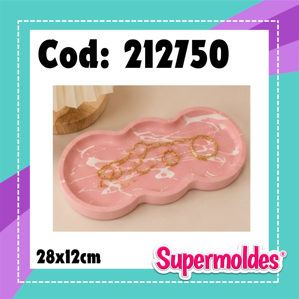 Bandeja 3 ondas grande (efecto 3 circulos) 28x12cm (chino)