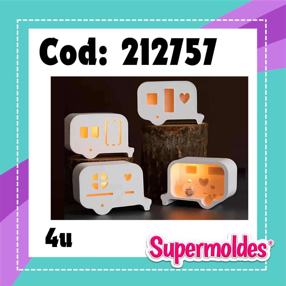 Casas rodantes 4u , luminarias 5,5x4cm (chino)