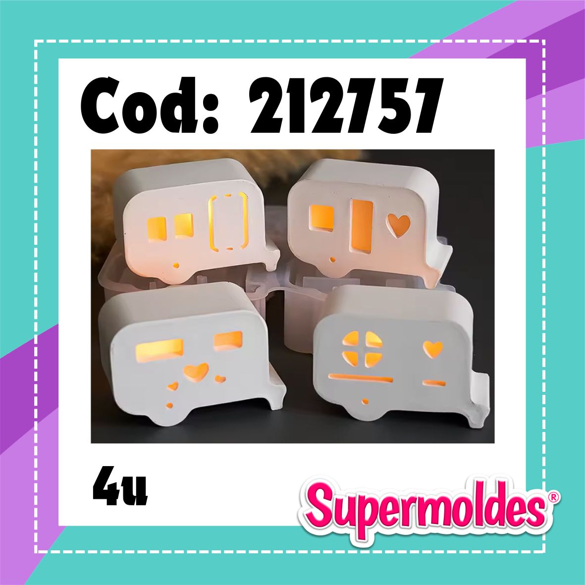 Casas rodantes 4u , luminarias 5,5x4cm (chino)