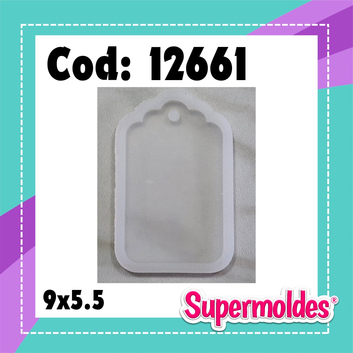 Marco/tags gde placa perfumero con perforacion 9x5,5 cm 4mm espesor