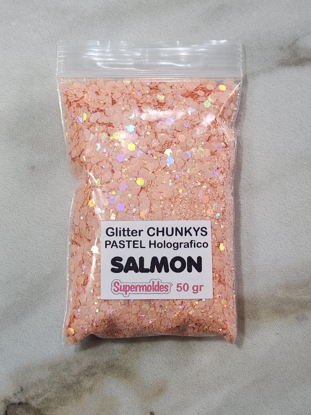 SALMON Pastel Holografico 50grs