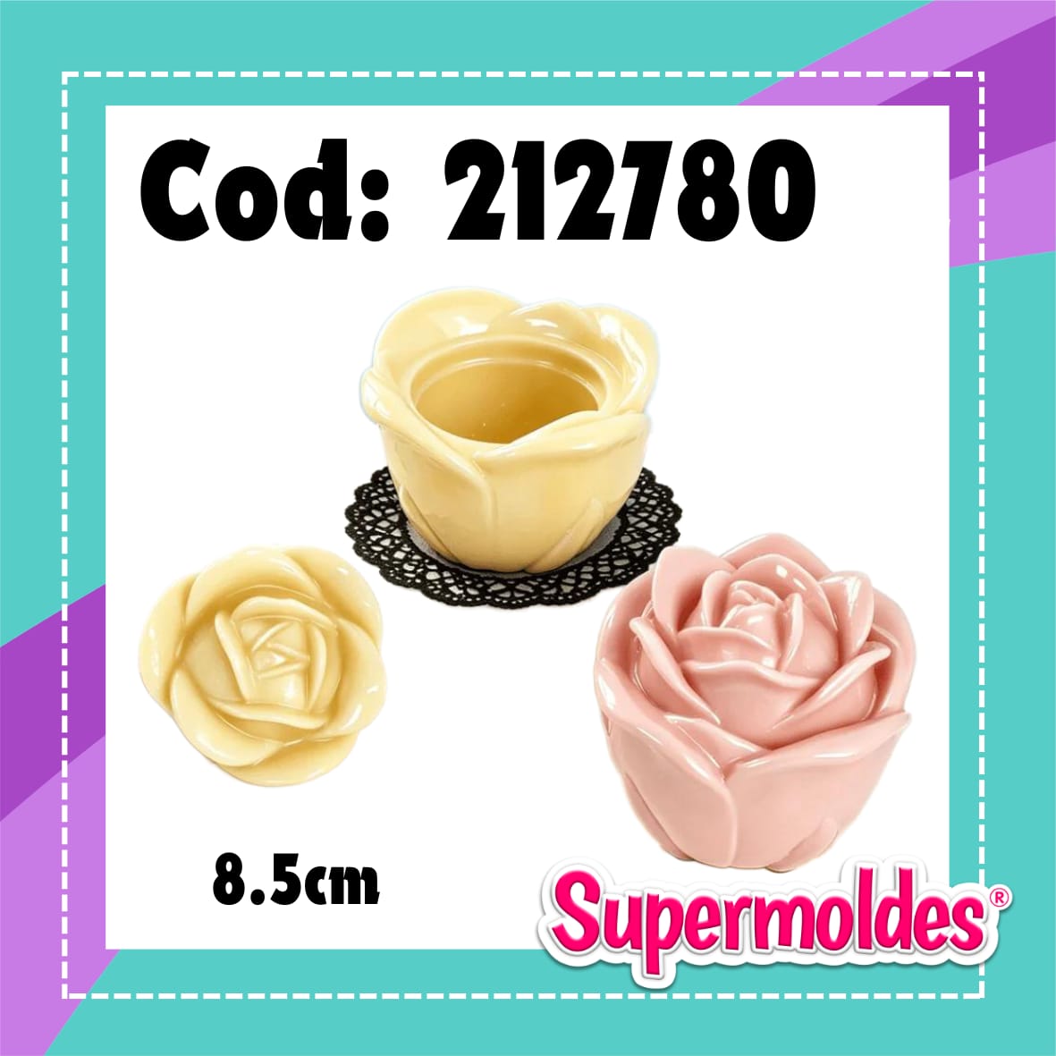 Alhajero pimpollo Rosa con tapa 8,5 cm (chino)