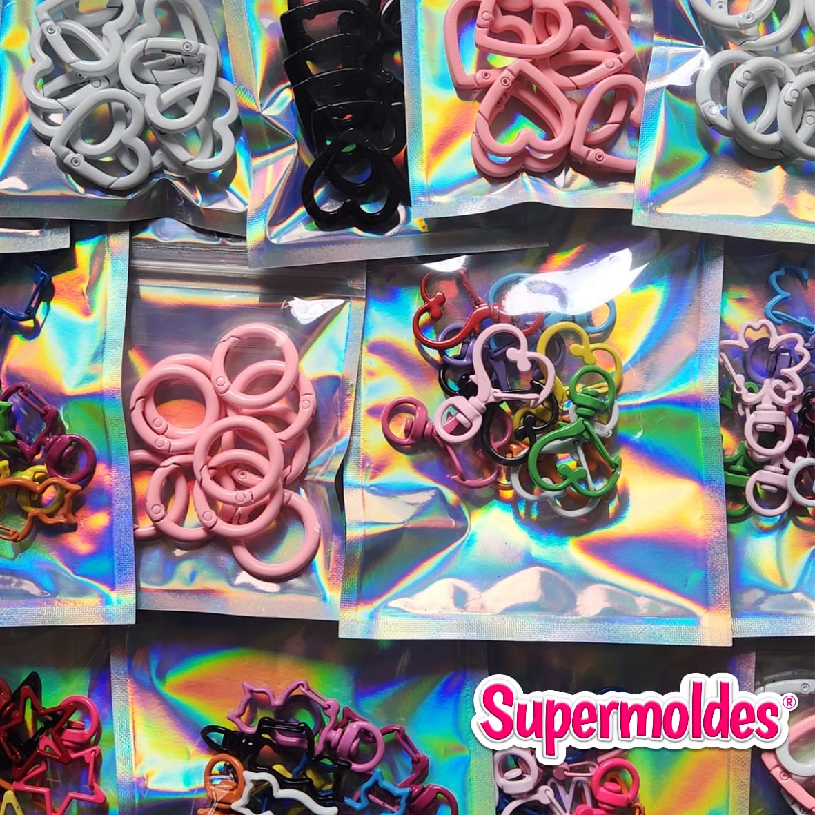 Mosquetones de metal reforzados 10u para llaveros y straps etc