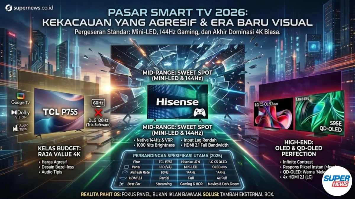 Rekomendasi Smart TV Terbaik 2026 Pilihan 4K Gaming SuperNews Tv.webp