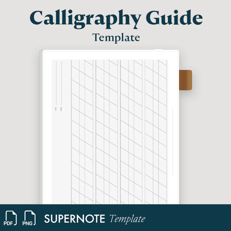 Portrait Calligraphy Guide Supernote Templates - Elegant 4K Mountain Arts | Free Download